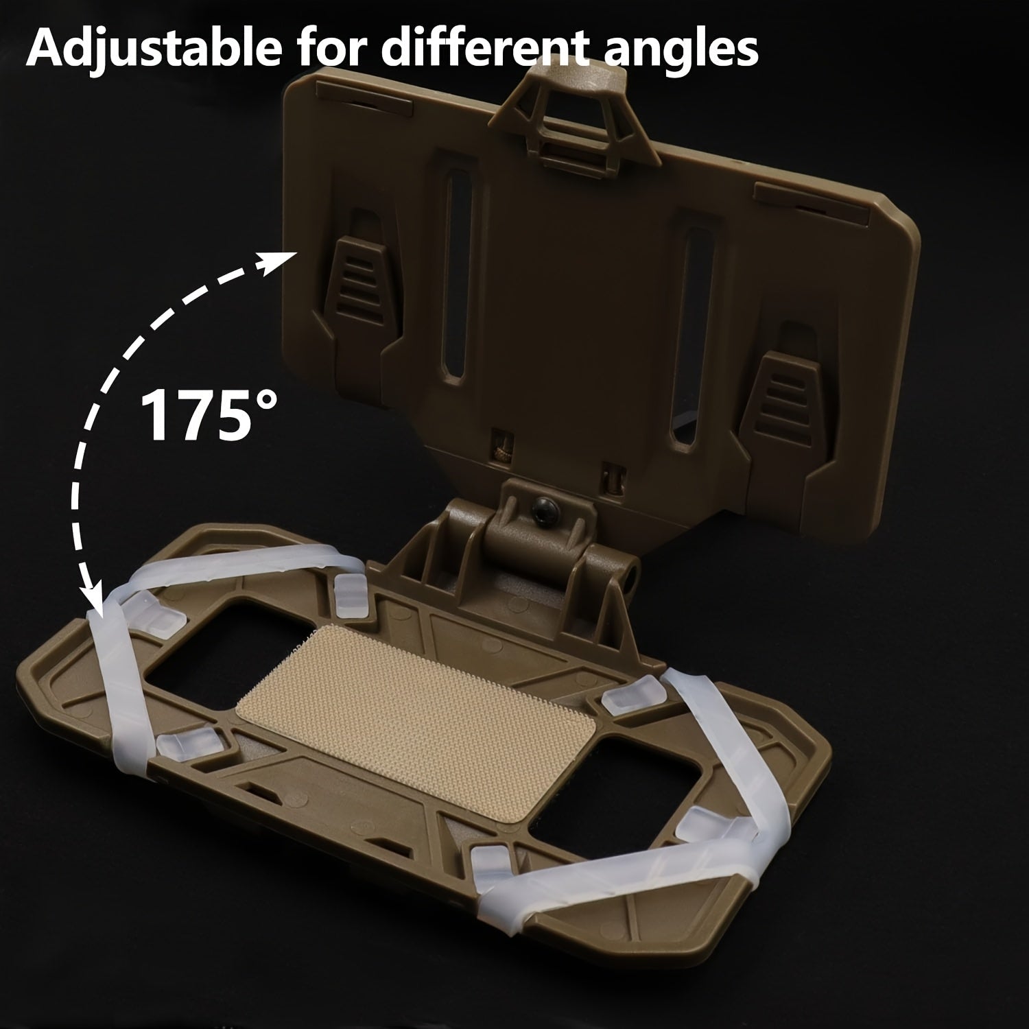 Tactical MOLLE Phone Holder Foldable Navigation Mount for Vest Chest Rig Backpack – Fits 4.7-6.7 Inch Smartphones GPS Nylon TPE Silicone Anti-Slip Quick Attach 30 Second Install for Hiking Hunting Airsoft Milsim Black Dark Green Tan