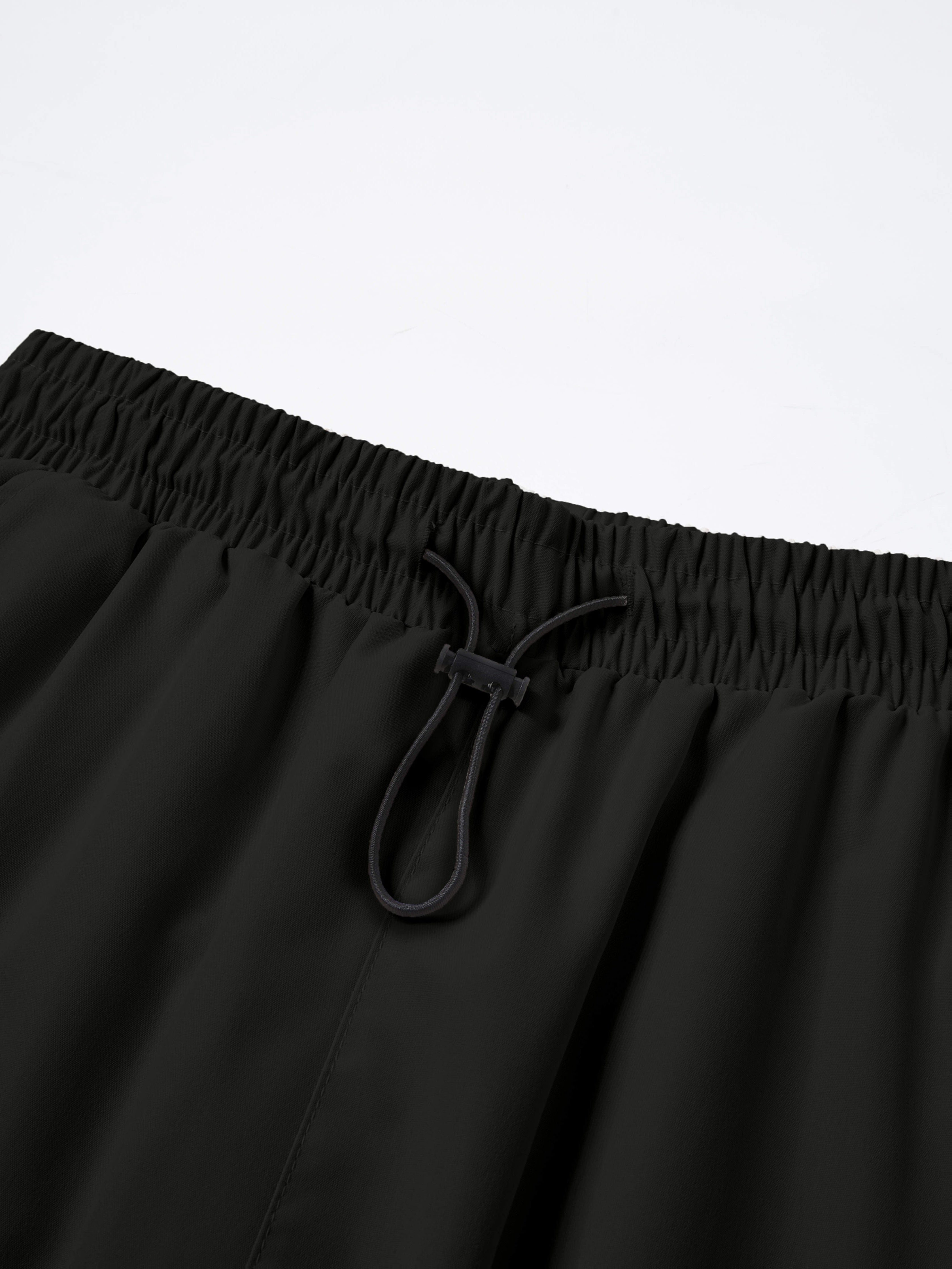 Women's Wide Leg Cargo Pants Elastic Waist Drawstring Multiple Pockets Loose Comfy Casual Trousers for Street Style Hiking Jogging Daily Wear All Season Beige Black Dark Gray Khaki XS-XXL