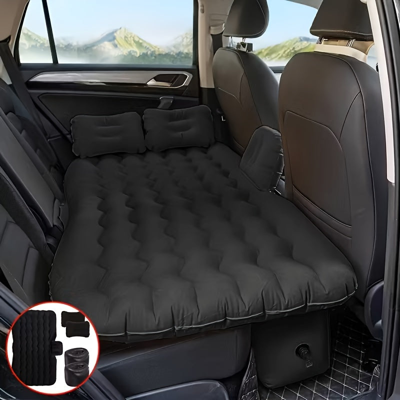 Inflatable Car Mattress Portable Backseat Sleeping Bed PVC Travel Cushion for SUV Truck Camping Picnic Road Trip Outdoor Rest Blue Black Beige Gray