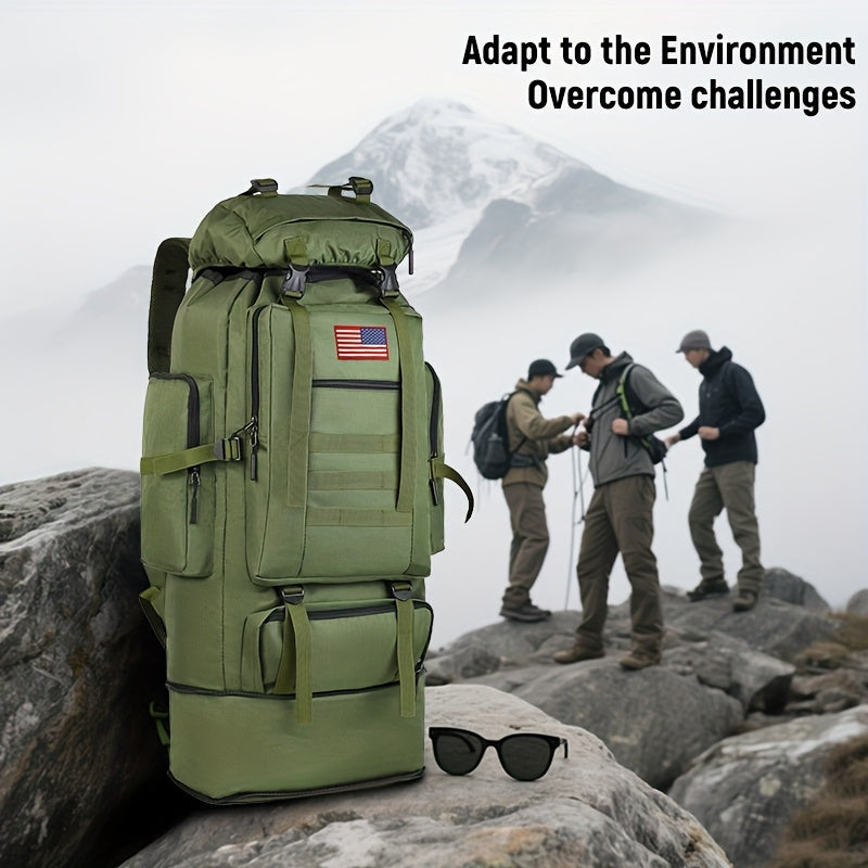 100L Tactical Camouflage Backpack – Large Capacity Hiking Rucksack with Multiple Compartments, Ergonomic Straps for Camping, Trekking, Hunting & Travel
