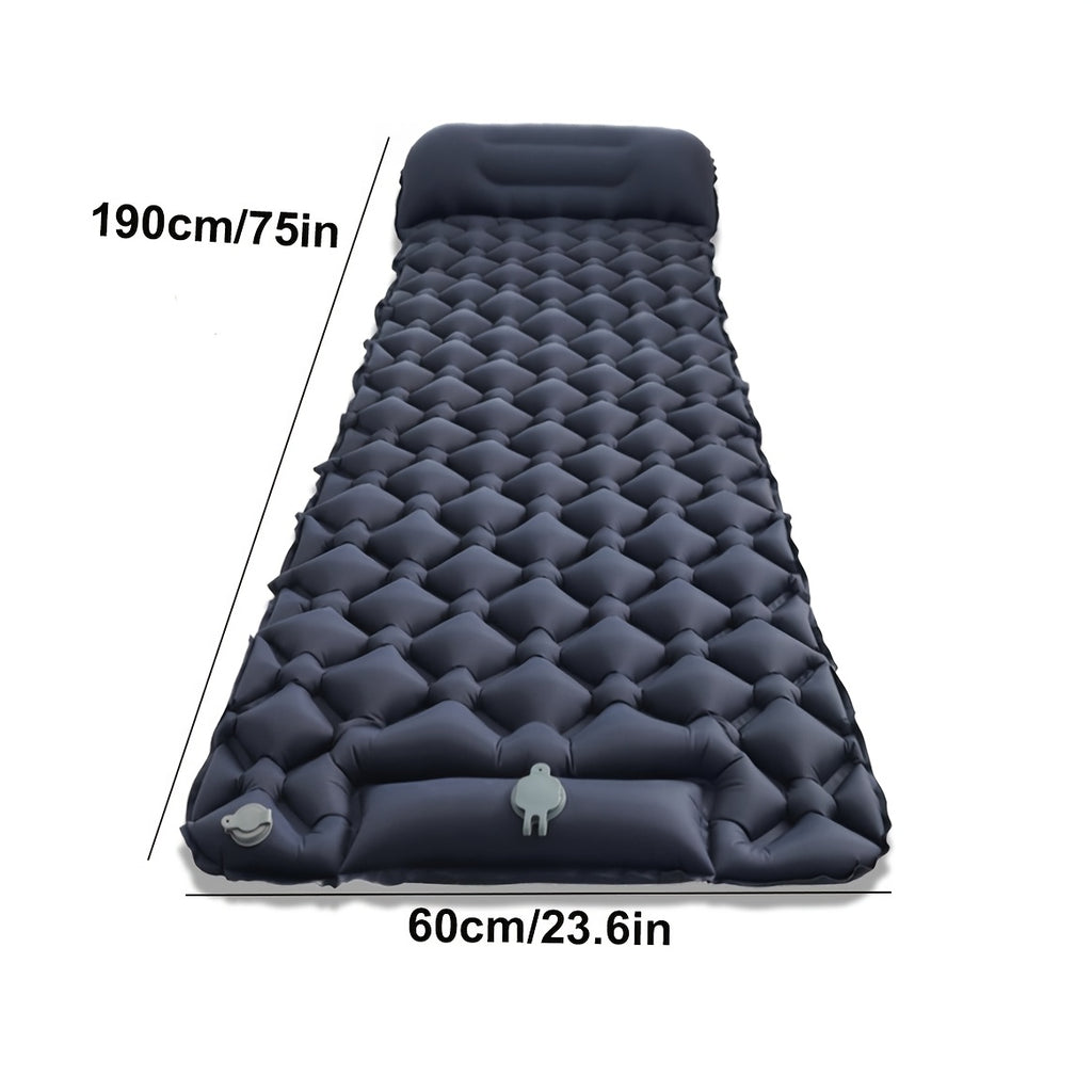 Inflatable Camping Sleeping Pad with Built-In Foot Pump & Pillow – Lightweight TPU Self-Inflating Sleep Mat for Hiking Backpacking & Outdoor Camping