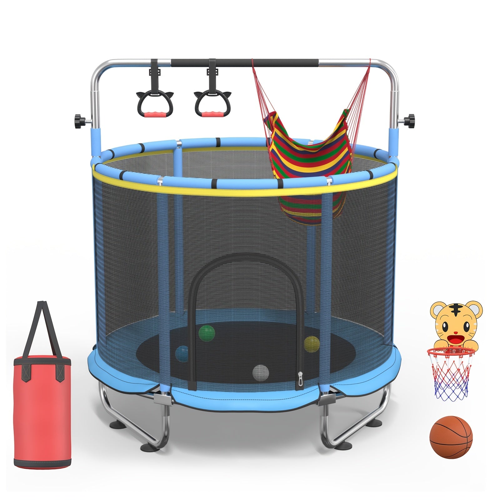 Leisure Sports Trampoline for Kids Adults Outdoor Backyard Fitness Fun Exercise Jumping Trampoline Multiple Colors Home Gym Cardio Workout