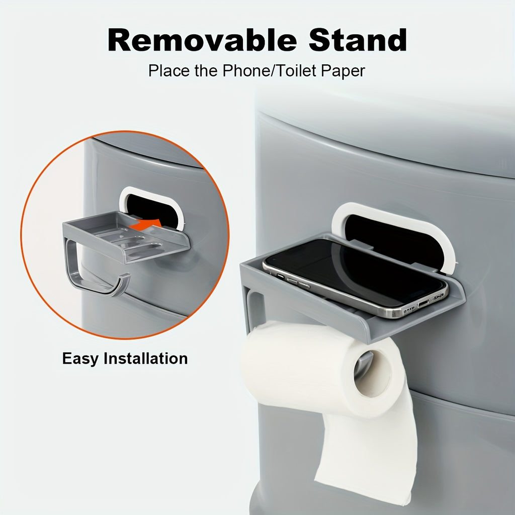 Portable Toilet for Adults & Seniors – Extra Large Camping Commode with Detachable Inner Bucket & Removable Paper Holder, Lightweight Compact for Camping, RV, Boat, Van & Emergency Use