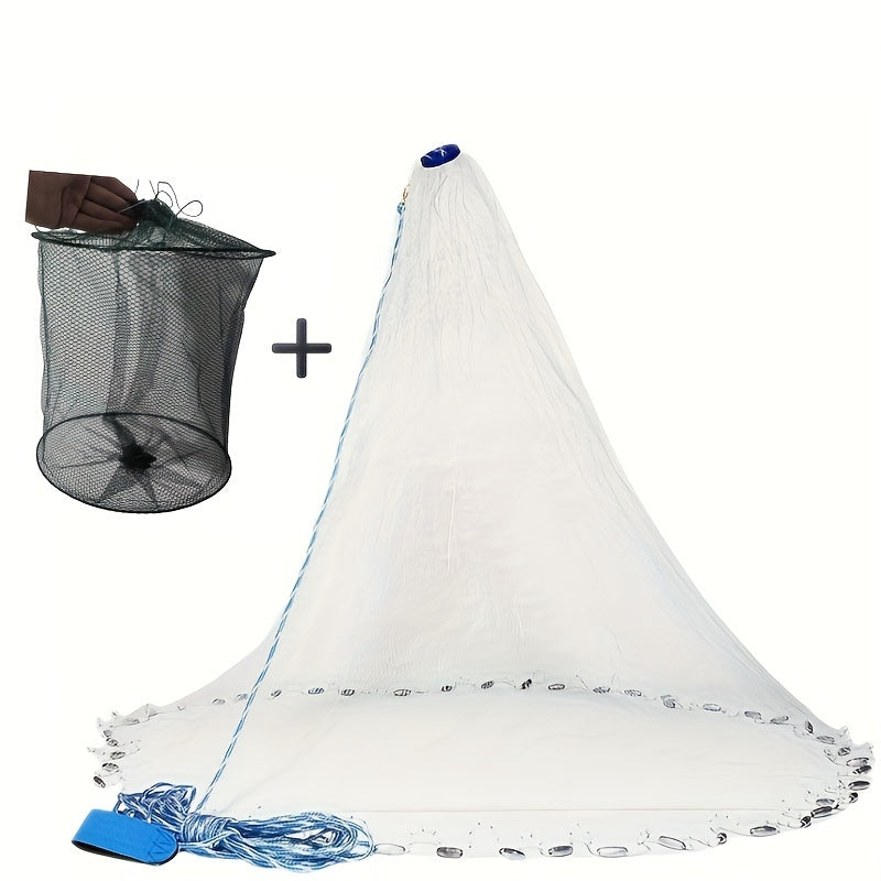Handmade Fishing Net Set – Heavy-Duty Nylon Bait Cage for Catching Saltwater & Freshwater Fish, Shrimp & Crabs, Sturdy & Durable, Great Fishing Gift