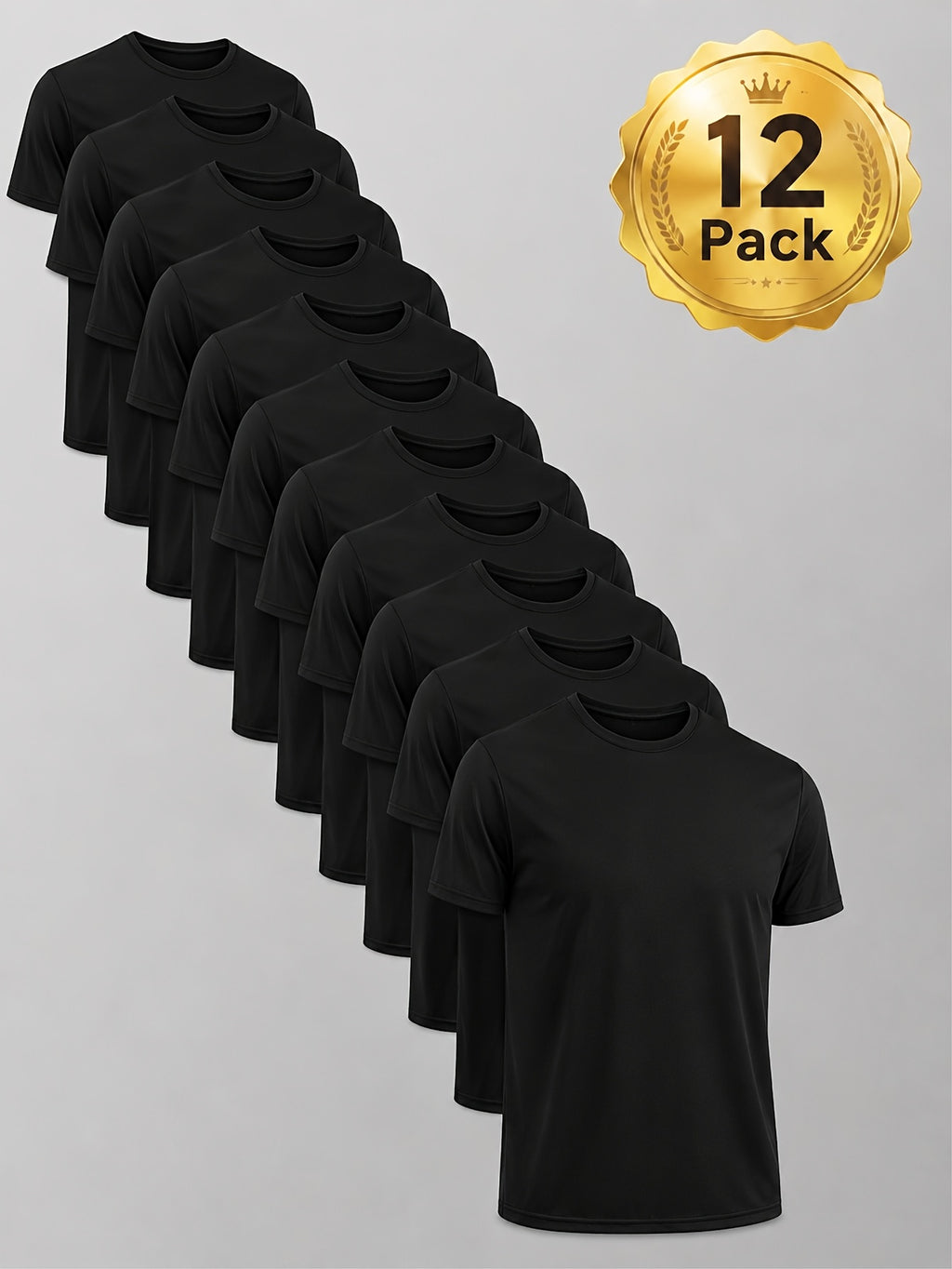 Moisture Wicking Gym T-Shirts 12-Pack Unisex Quick Dry Athletic Crew Neck Tees Loose Fit Breathable Workout Shirts Men Women Multi-Pack Value Set