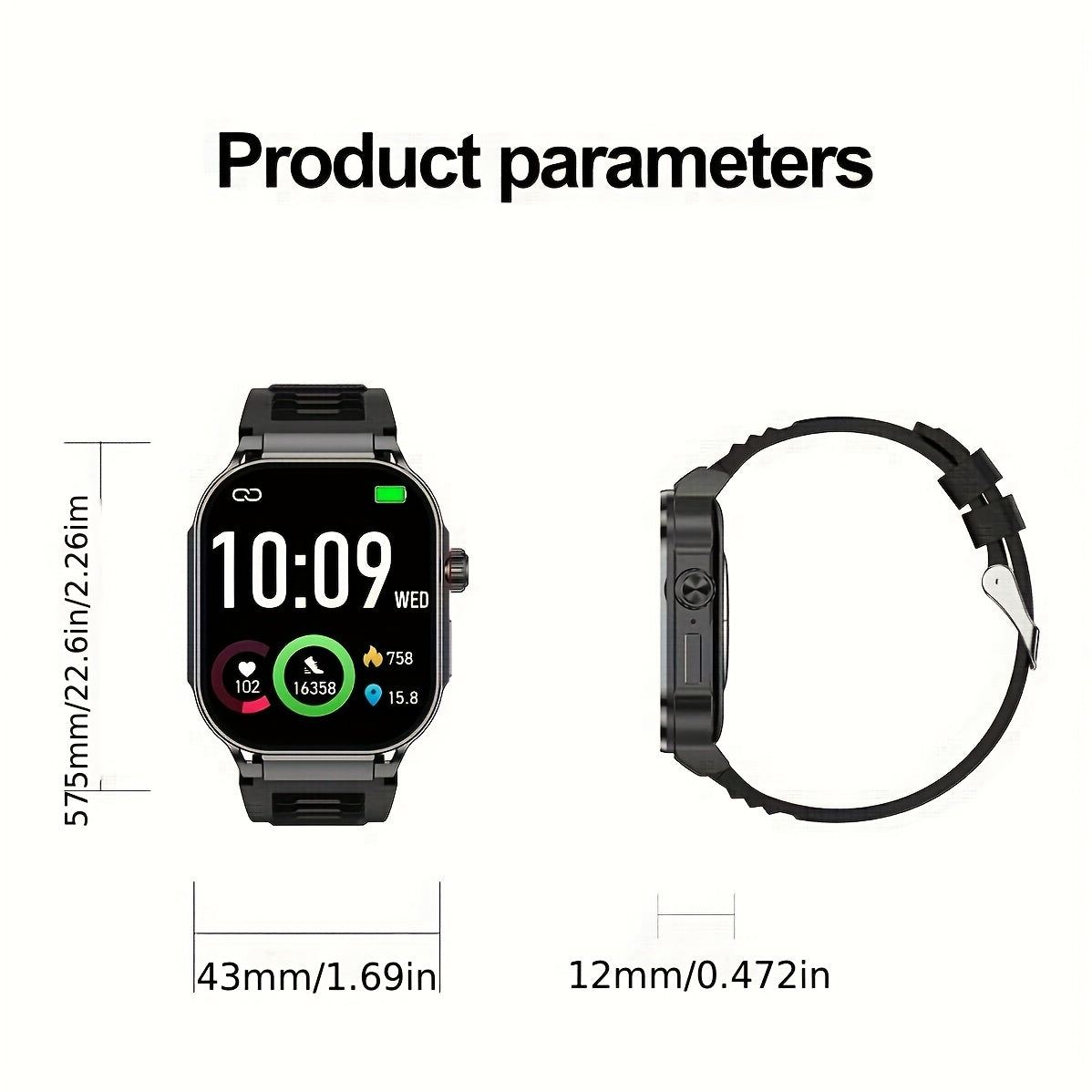 Smartwatch with 2.1" HD Full-Screen Display – 123+ Sports Modes, Bluetooth 5.3, Wireless Calls, AI Voice, 400mAh Battery, Fitness Tracker for Men & Women, 3 Colors