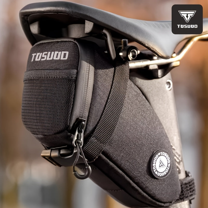 Bike Saddle Bag Large Capacity Waterproof – Reflective Cycling Under Seat Storage Bag for Road & Mountain Bikes with Adjustable Strap