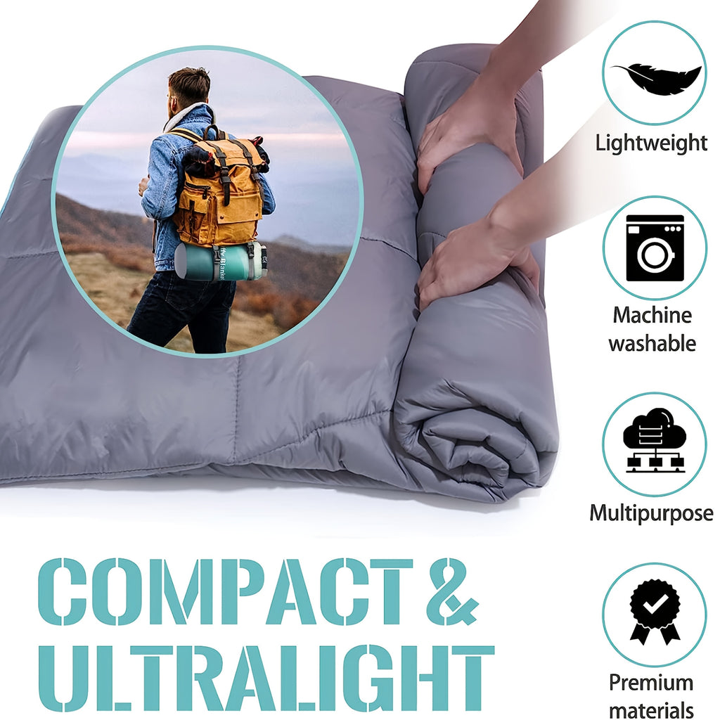 Puffy Camping Blanket Lightweight Down Alternative Ultra Warm Hammock Quilt 55x79 Inch for Camping Hiking Traveling Picnic Beach Party Cold Weather Outdoor Gear Multiple Colors