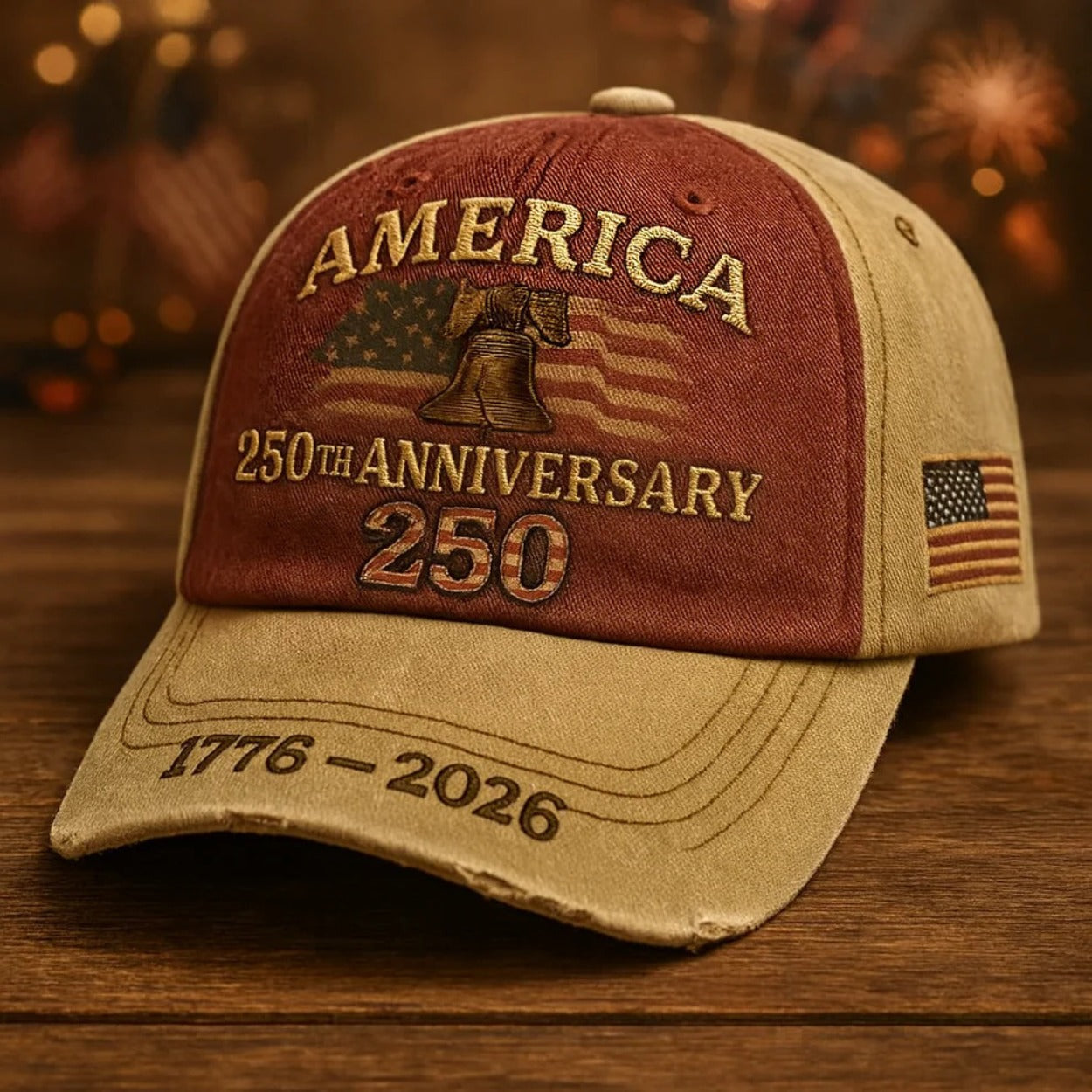 Patriotic Baseball Cap 250th Anniversary American Flag Embroidered Hat – Adjustable Vintage USA Independence Day Cap Unisex