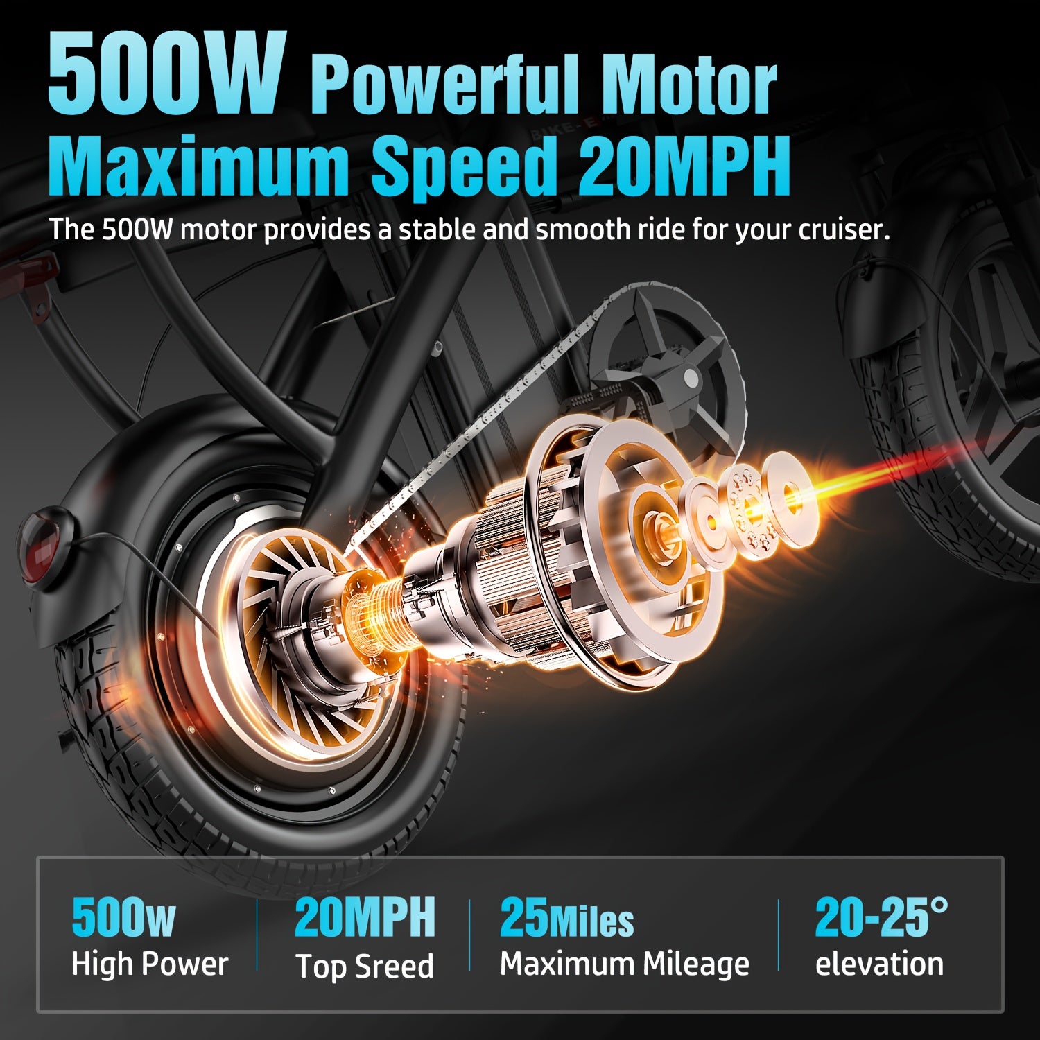 500W Folding Electric Bike for Adults 20MPH 25-Mile Range – Lightweight Commuter E-Bike with 48V 10AH Removable Battery, Disc Brakes, 385 LB Capacity, Multi-Shock Absorption
