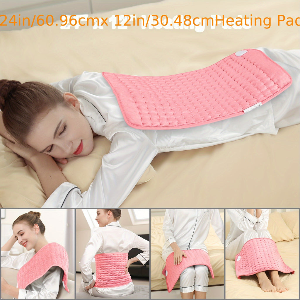 Electric Heating Pad Extra Large 24x12 – 6 Heating Levels Up to 140°F, Auto Shut-Off, Machine Washable, Portable Pad for Back, Neck, Shoulder, Knee & Leg Pain Relief | Holiday Gift for Parents