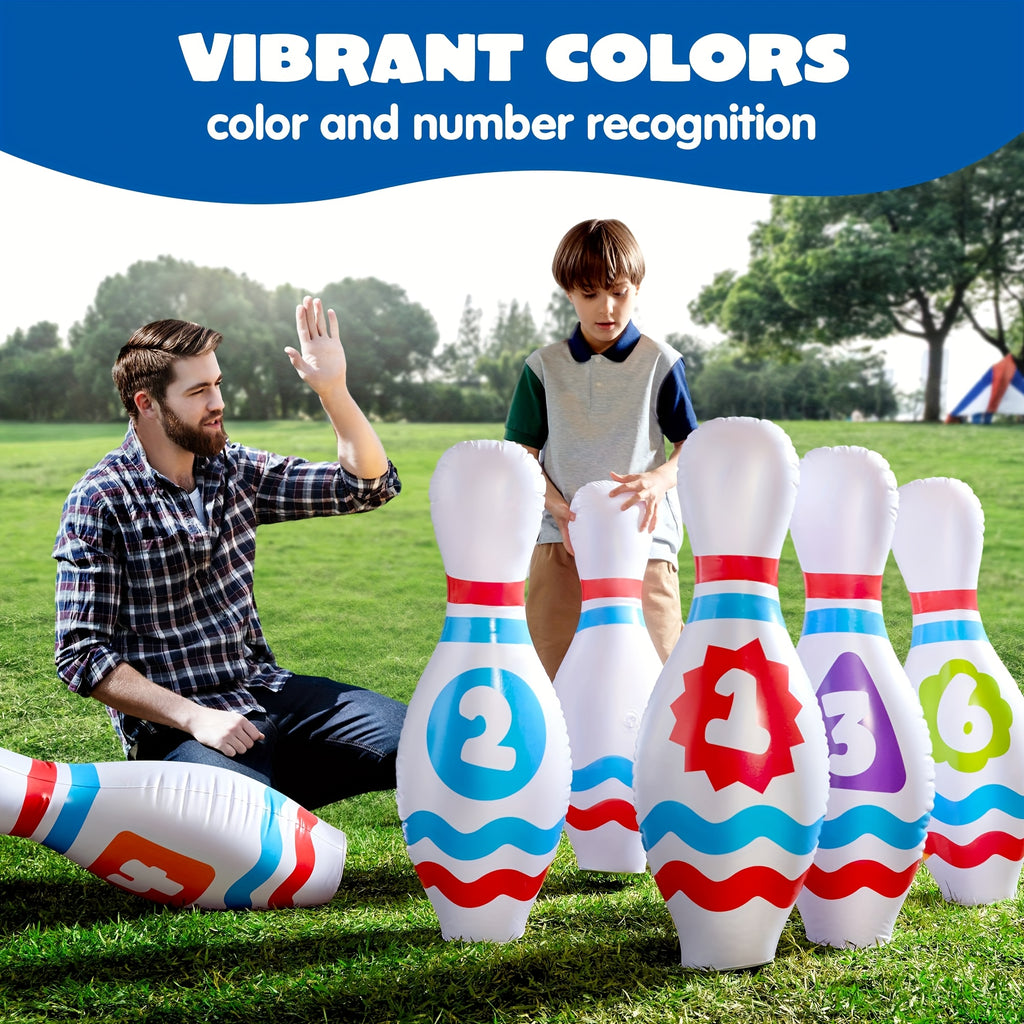Giant Inflatable Bowling Set 8Pcs – Indoor Outdoor Party Game for Kids Adults Ages 3+ Birthday Party Backyard Lawn Game Motor Skills Toy Gift for Boys Girls
