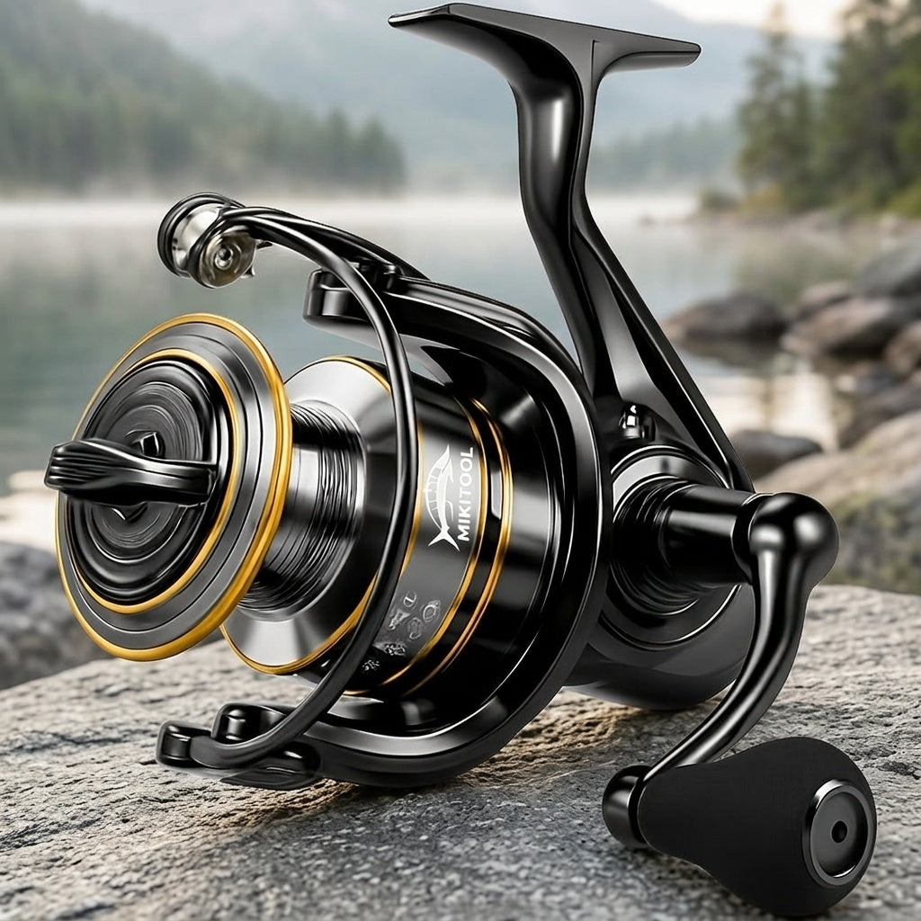 Spinning Fishing Reel High Speed High Gear Ratio Smooth Powerful Drag System Freshwater Saltwater Spinning Reel for Bass Trout Carp Fishing Size 500 1000 3000