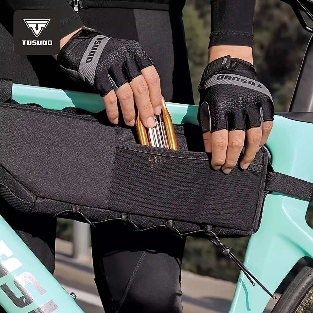 Bike Frame Bag Large Capacity Waterproof Bicycle Triangle Bag for Road Mountain Gravel Bike – Down Tube Front Beam Cycling Storage with Zipper
