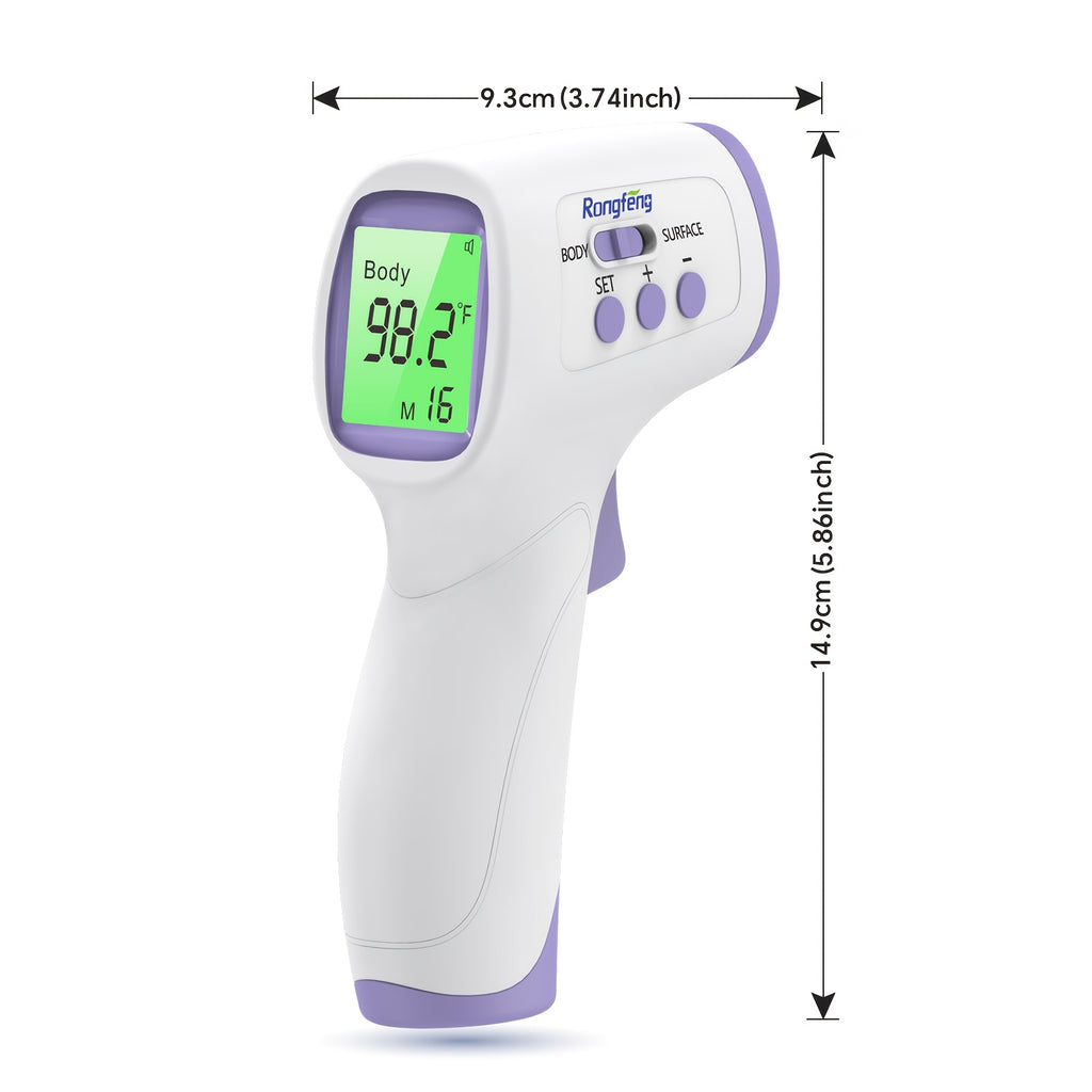 No-Touch Forehead Thermometer for Adults & Kids – Infrared Digital Thermometer with Fever Alarm, 3-Color Backlit, 28 Memory Recall, Fast 1-Second Reading, Baby & Family Home Use
