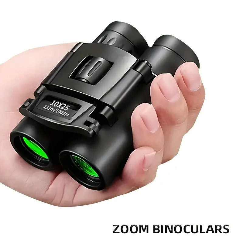 10x25 Pocket Binoculars with Smartphone Adapter Compact Lightweight High-Power Magnification for Bird Watching Hunting Concerts Hiking Travel Camping Adults Kids