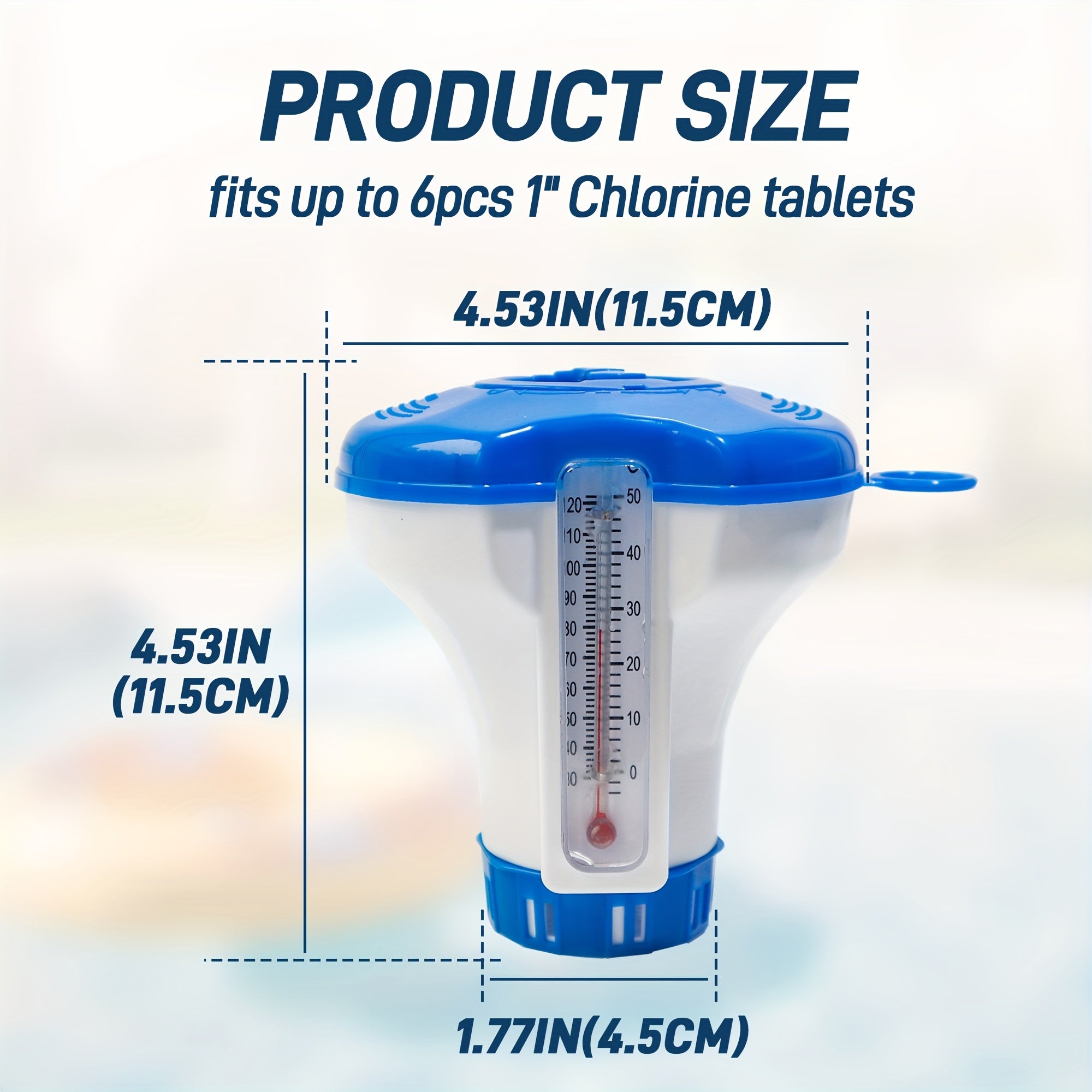 Floating Chlorine Dispenser Pool Chlorine Tablet Floater Adjustable Flow Vents for Above Ground In-Ground Pools Hot Tub Spa 1-Inch Tablets