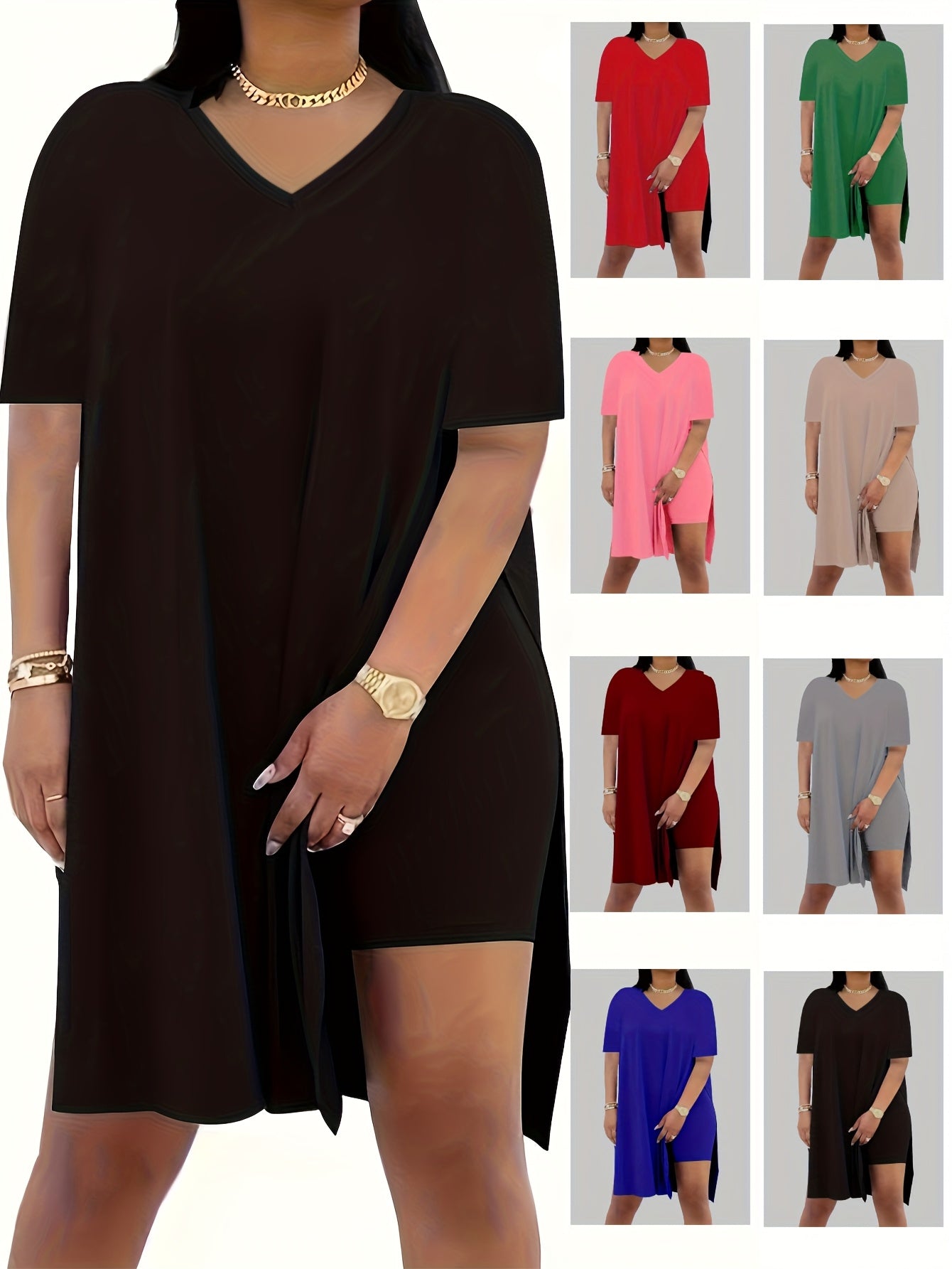 Women's V-Neck Short Sleeve Top & Shorts Set – Stretch Solid Color Activewear for Yoga Gym Jogging Casual Wear Black Brown Burgundy Green Blue Pink S-XXL