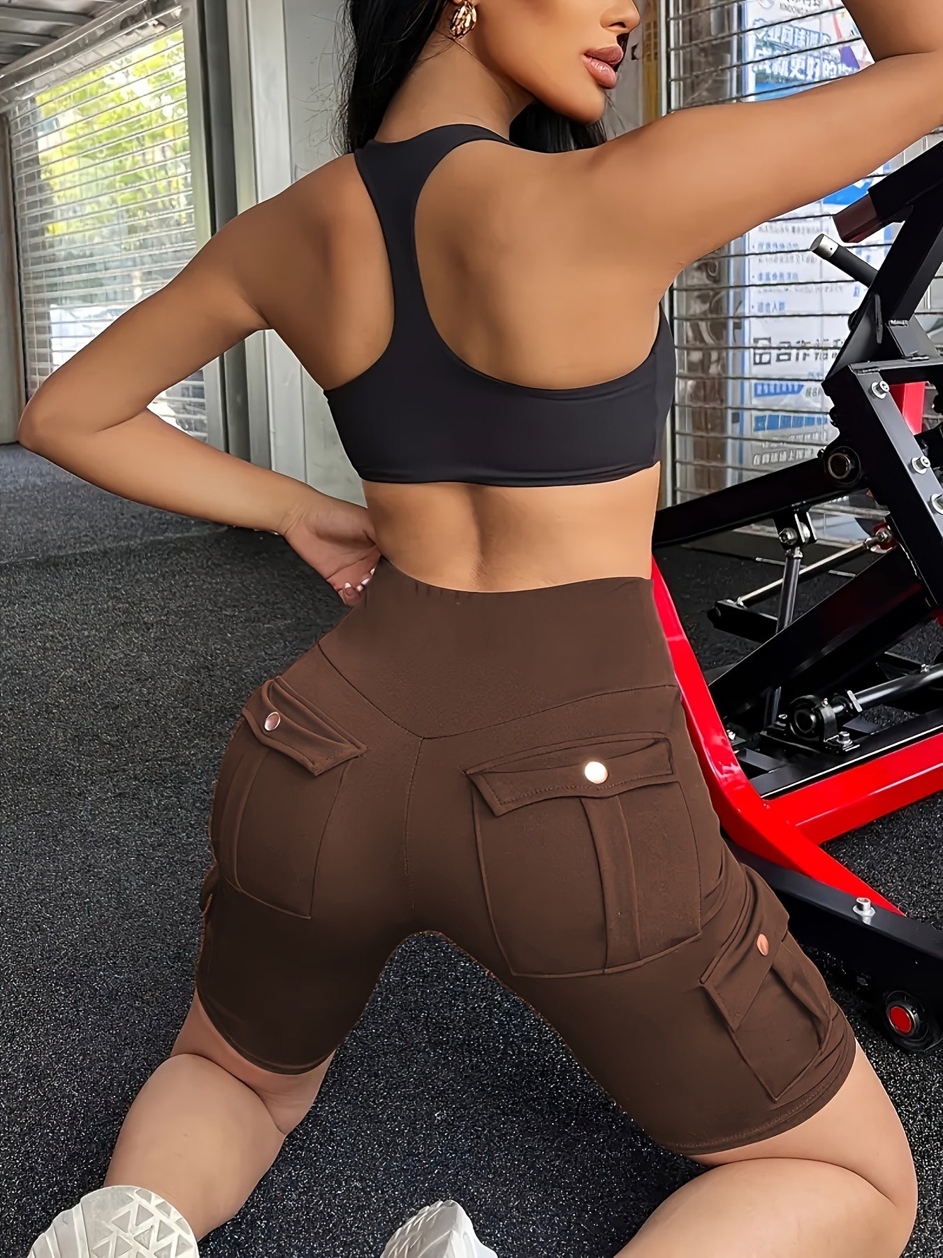High Waist Yoga Shorts for Women with Pocket Athletic Sports Workout Running Shorts Soft Stretch S-XXL