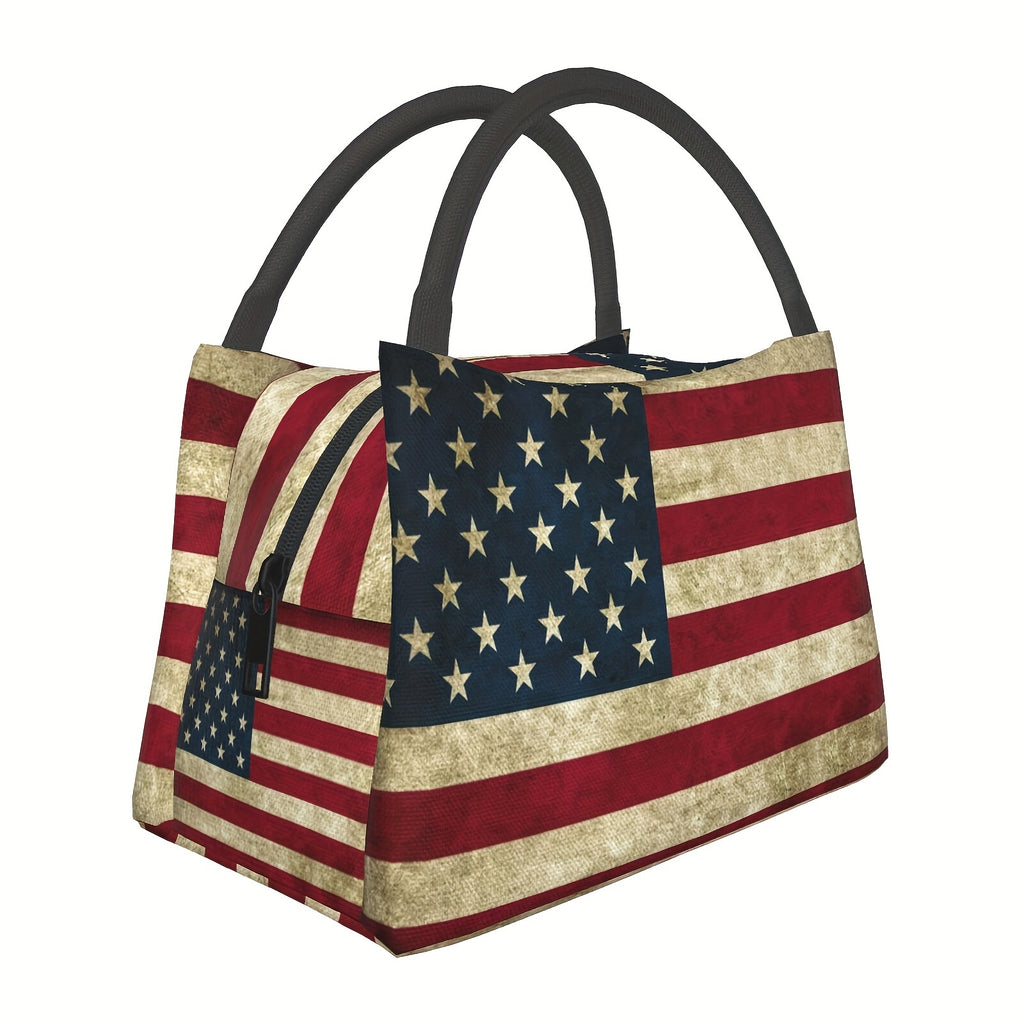 Retro Insulated Lunch Bag Cooler Leakproof Reusable – Portable Thermal Lunch Box for Camping Picnic Beach Office Work School Men Women Adults Kids 11x6.3x6.7in