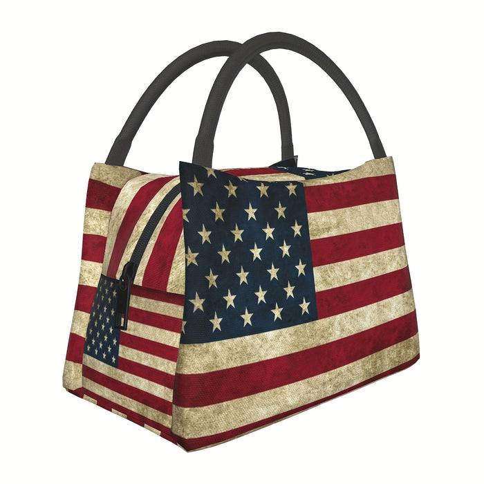 Retro Insulated Lunch Bag Cooler Leakproof Reusable – Portable Thermal Lunch Box for Camping Picnic Beach Office Work School Men Women Adults Kids 11x6.3x6.7in