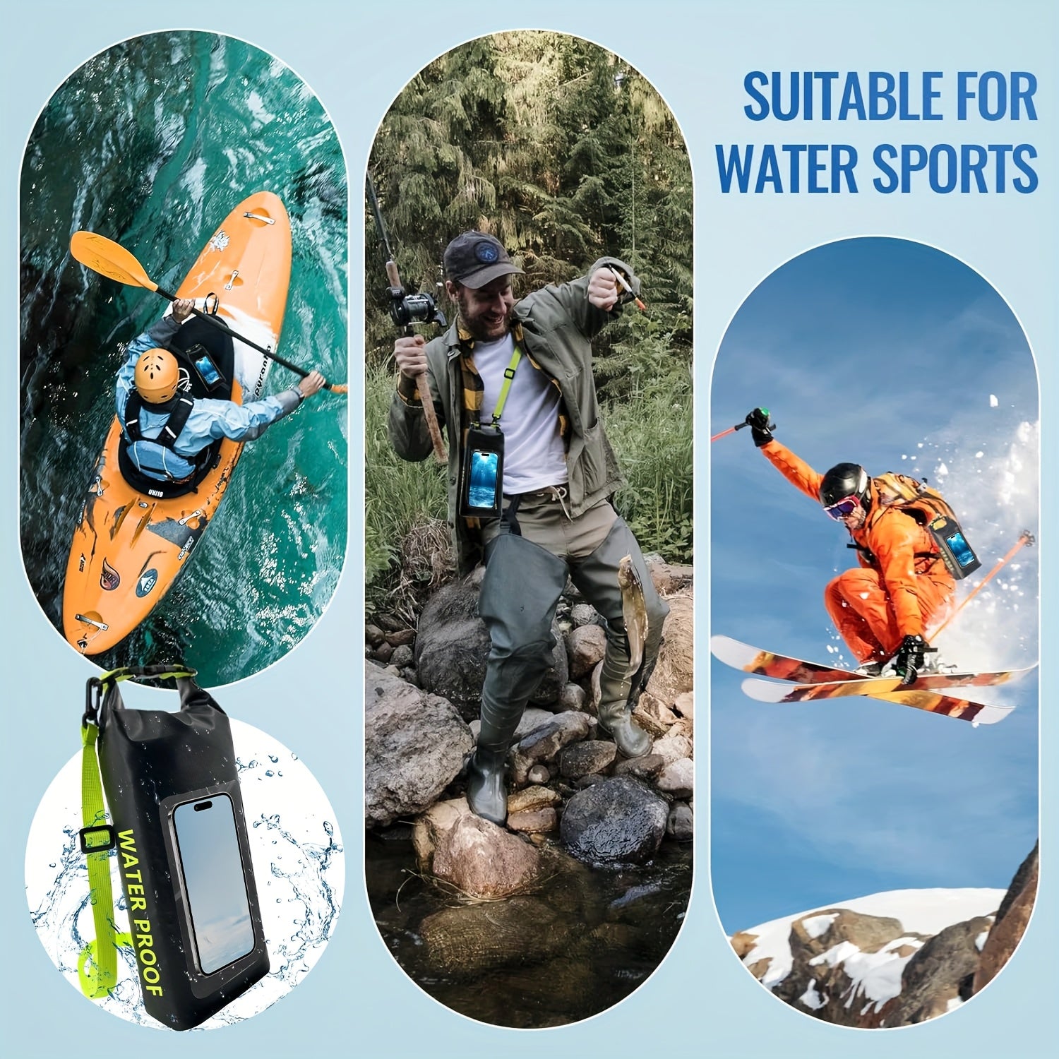 10L Dry Bag Waterproof Roll-Top Sack with Phone Case – Kayaking, Camping, Rafting, Beach, Boating & Fishing Gear Bag for Men Women