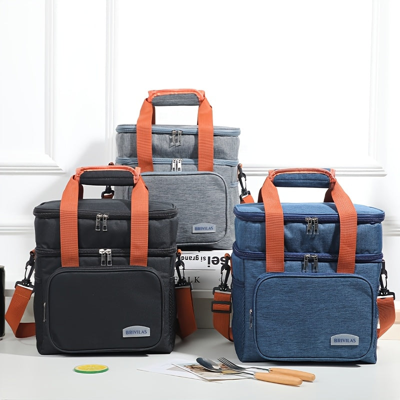 Insulated Lunch Bag Large Capacity Cooler Bag - Oxford Cloth Crossbody & Handheld Lunch Box for Outdoor Picnic, Camping & Work - Leakproof Food Storage Bag for Men Women Kids