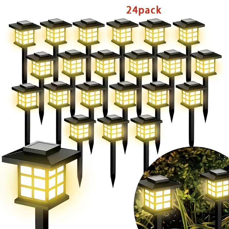 Solar Pathway Lights Outdoor IP55 Waterproof LED 10-Hour Runtime – Garden Driveway Landscape Stake Lights Auto Dusk-to-Dawn – Warm White & Color-Changing – 6 12 24 Pack