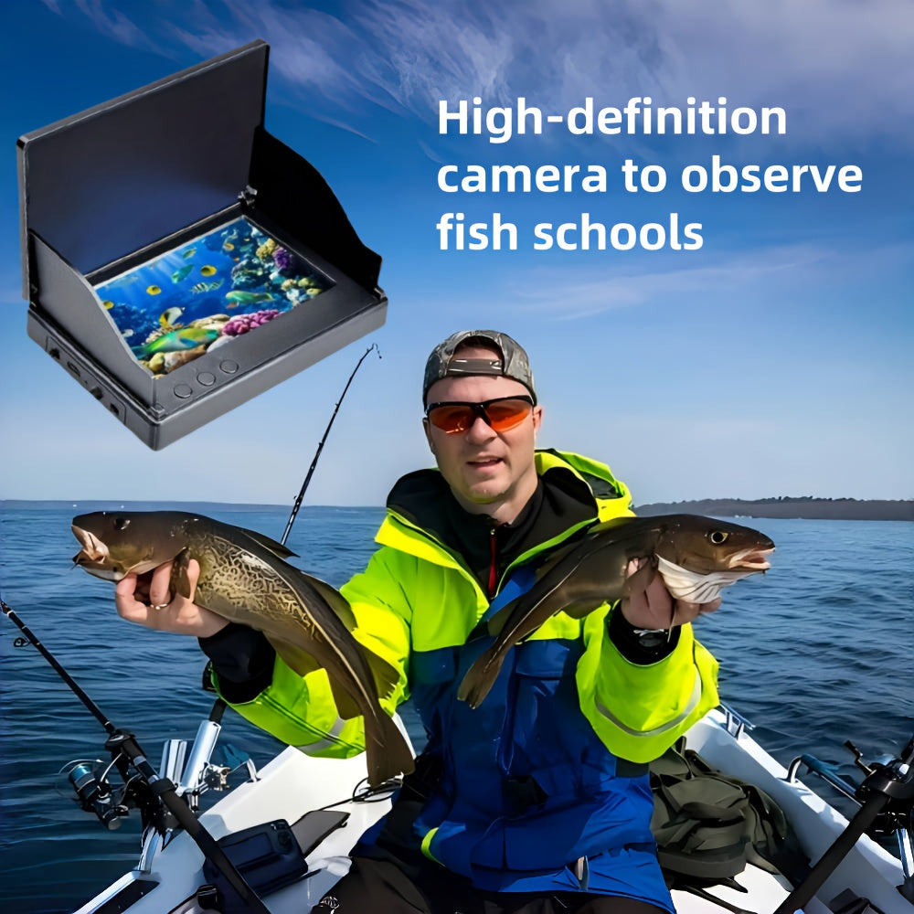 Underwater Fishing Camera Fish Finder HD 4.3 Inch Screen 140° Wide Angle Lens Fish Attracting Light Underwater Camera for Ice Fishing Lake River