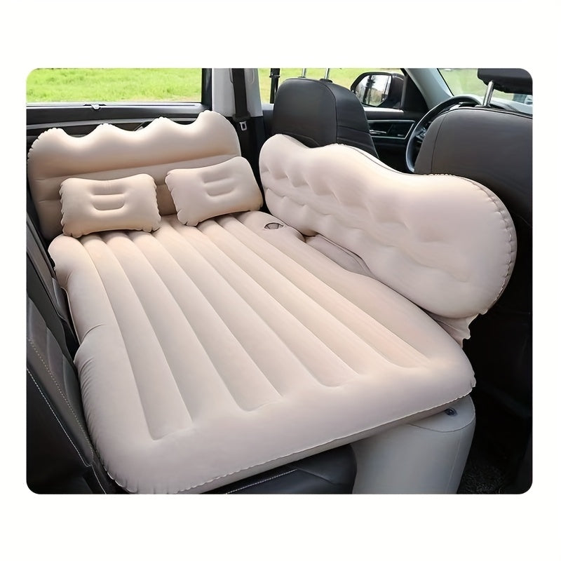 SUV Air Mattress Inflatable Car Bed Portable Camping Travel Flocked Blow Up Mattress for SUV Trunk with Storage Bag Repair Kit Blue Black Beige Gray