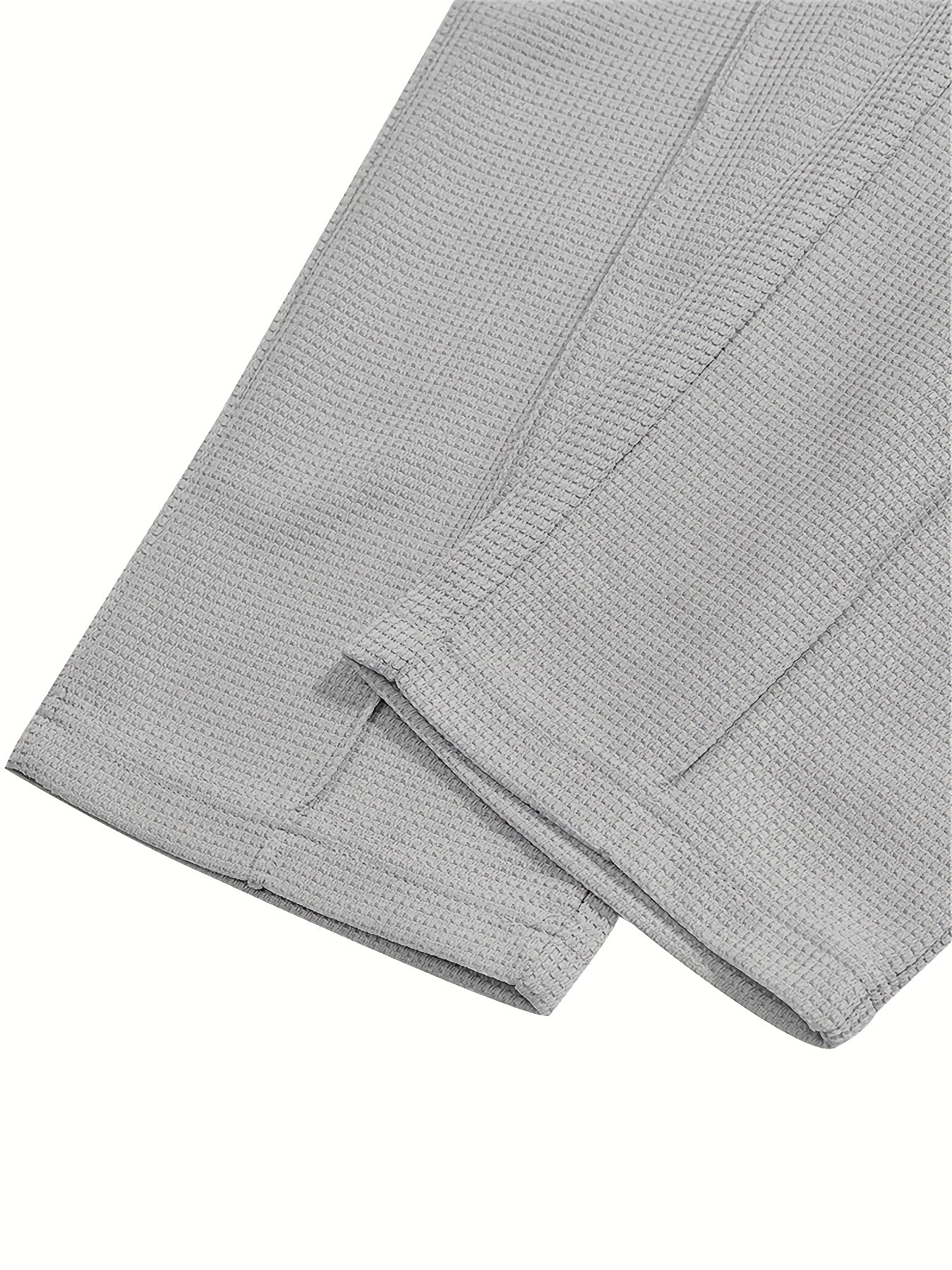 Men's Waffle Long Sleeve Set – 2-Piece Sports & Leisure Tracksuit with Pants, Breathable Polyester Knit, Regular Fit for Spring Autumn Daily Wear, M-XXXL