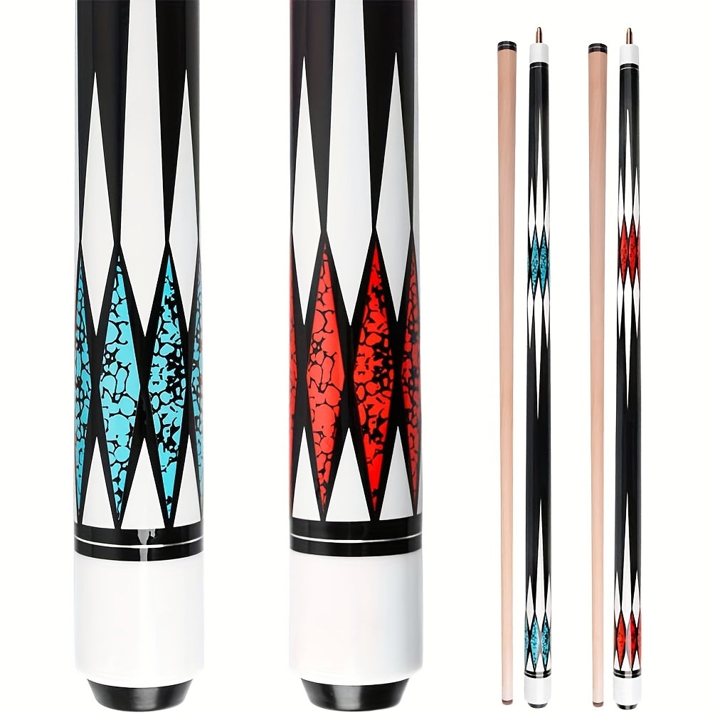Pool Cue Stick 58-Inch Professional Canadian Maple 13mm Multi-Layer Tip 19oz Ergonomic Grip with Training Ball for American Pool Billiards 5 Colors + Combo Set
