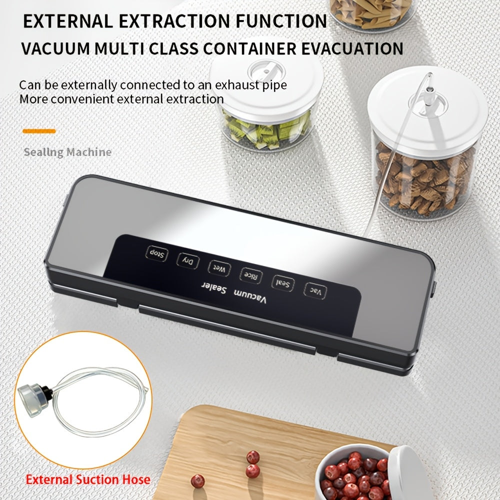 Vacuum Sealer Machine 65KPA 6-in-1 with 40 Bags, Wet & Dry Mode Automatic Food Vacuum Sealing Machine for Food Storage & Preservation, Commercial & Household Kitchen Food Saver