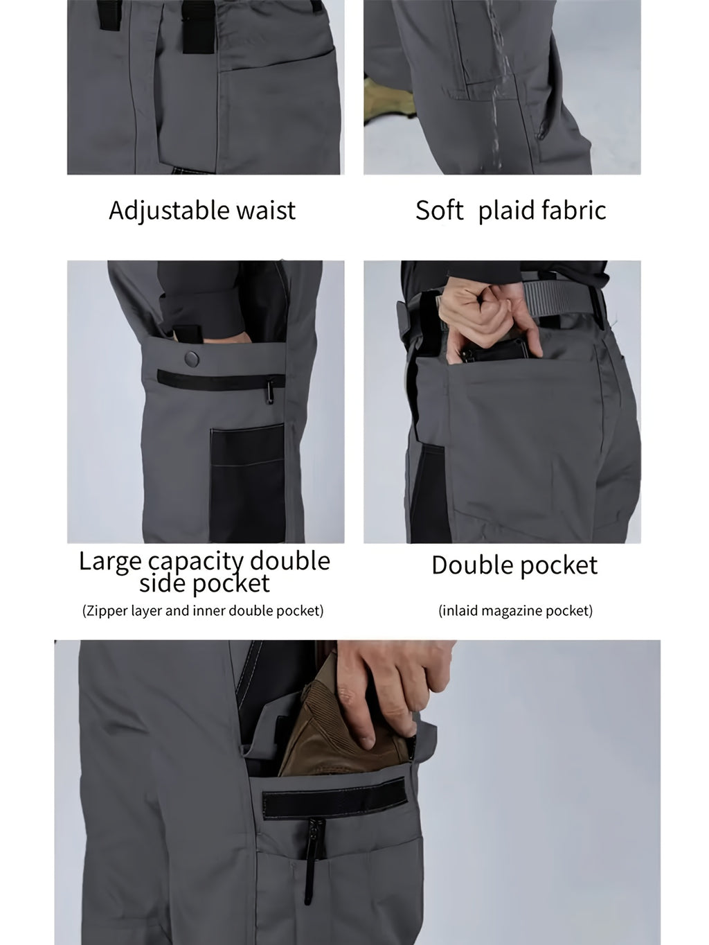 Men's Tactical Cargo Pants Quick-Dry Lightweight Hiking Pants Multi-Pocket Outdoor Work Pants for Men S-XXXL Black Grey Green