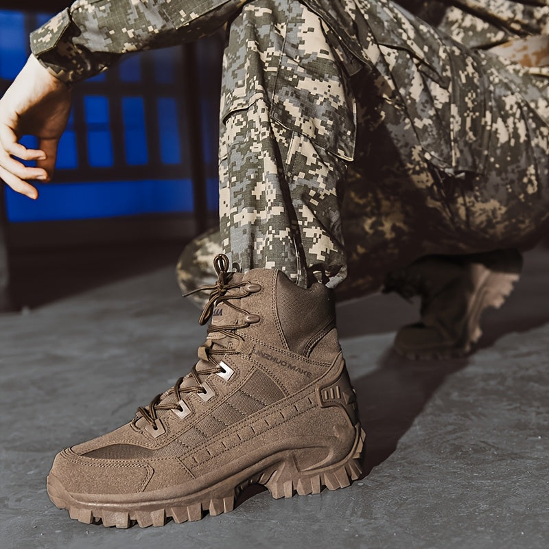 Men's High-Top Tactical Hiking Boots – Lightweight Slip-Resistant All-Season Boots for Outdoor Hiking, Hunting, Jungle & Adventure Travel, US 7-12, 3 Colors