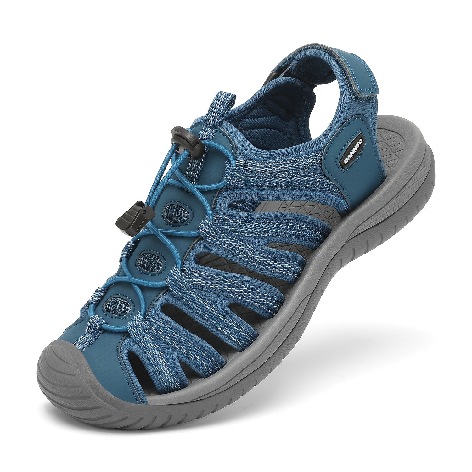 Women's Closed Toe Hiking Sandals – Lightweight Anti-Slip Water Sandals with Adjustable Straps for Outdoor Walking Beach Camping Travel Dark Gray Blue Navy Gray Green US 6-11