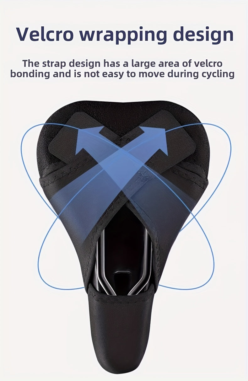 Padded Bike Seat Cover Sponge Cushion – Breathable Perforated Saddle Cover for Road & Mountain Bicycle, Easy Slip-On Comfort Cycling Accessory (Black, Red, Blue, Grey, Pink)