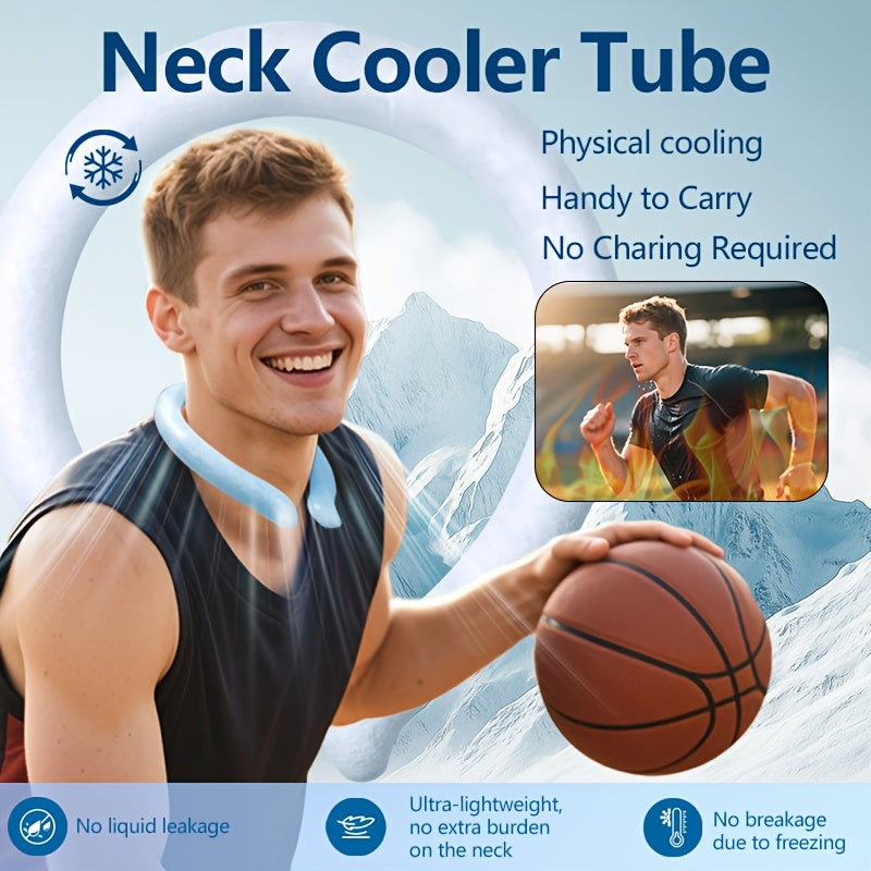 Neck Cooler Ice Ring 3 Pack Wearable Cooling Tube Gel Wrap for Hot Weather Summer Heat Outdoor Workers Sports Hot Flashes Fever Freezes at 28°C Blue White Pink Green