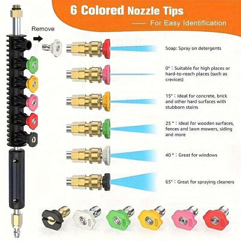 Pressure Washer Extension Wand 120 Inch - 7 or 10pc Stainless Steel Lance Set with U-Shaped & 30°/90° Bends, 1/4" Quick Connect, 4000 PSI for Gutter, Driveway, Deck & Roof Cleaning