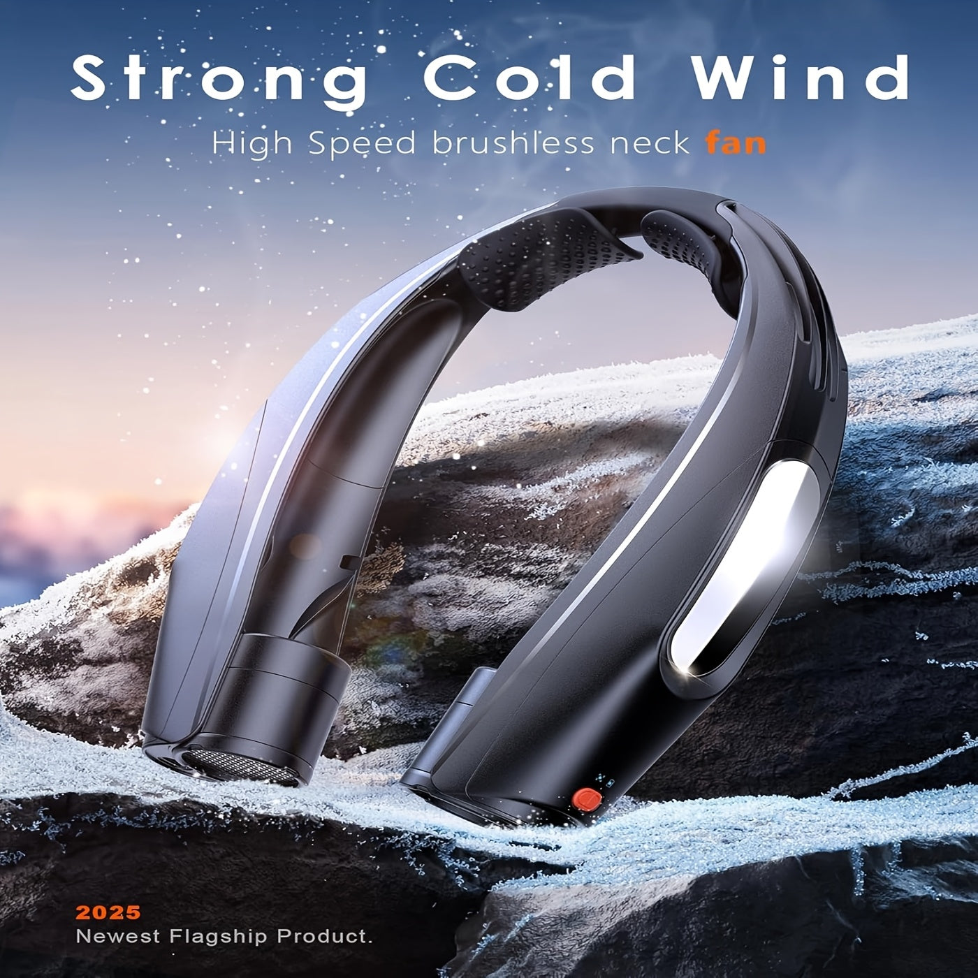 Portable Neck Fan Hands Free Wearable Personal Fan 3000mAh USB Rechargeable 6 Adjustable Speeds Cooling Fan for Camping Outdoor Office Travel Home Black White