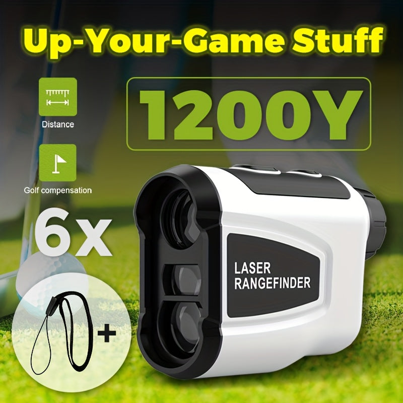 Golf Laser Rangefinder 1200 Yards – 6.5x HD Magnification, Slope Compensation, Flag Lock, Anti-Vibration, USB Rechargeable, High Precision Distance Meter for Golf, Hunting & Outdoor Sports