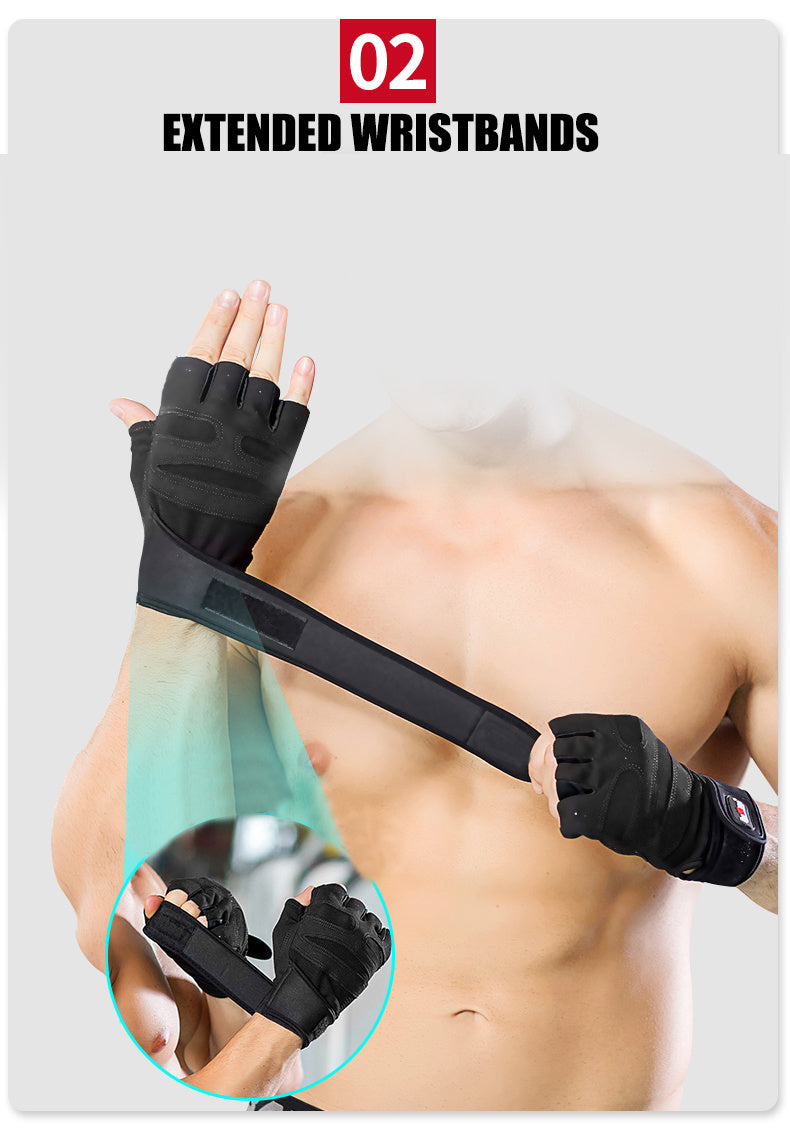 Half Finger Cycling Gloves for Men & Women – Breathable Knit Sports Gloves with Hook-and-Loop Closure for Cycling, Fitness, Hiking & Outdoor Activities