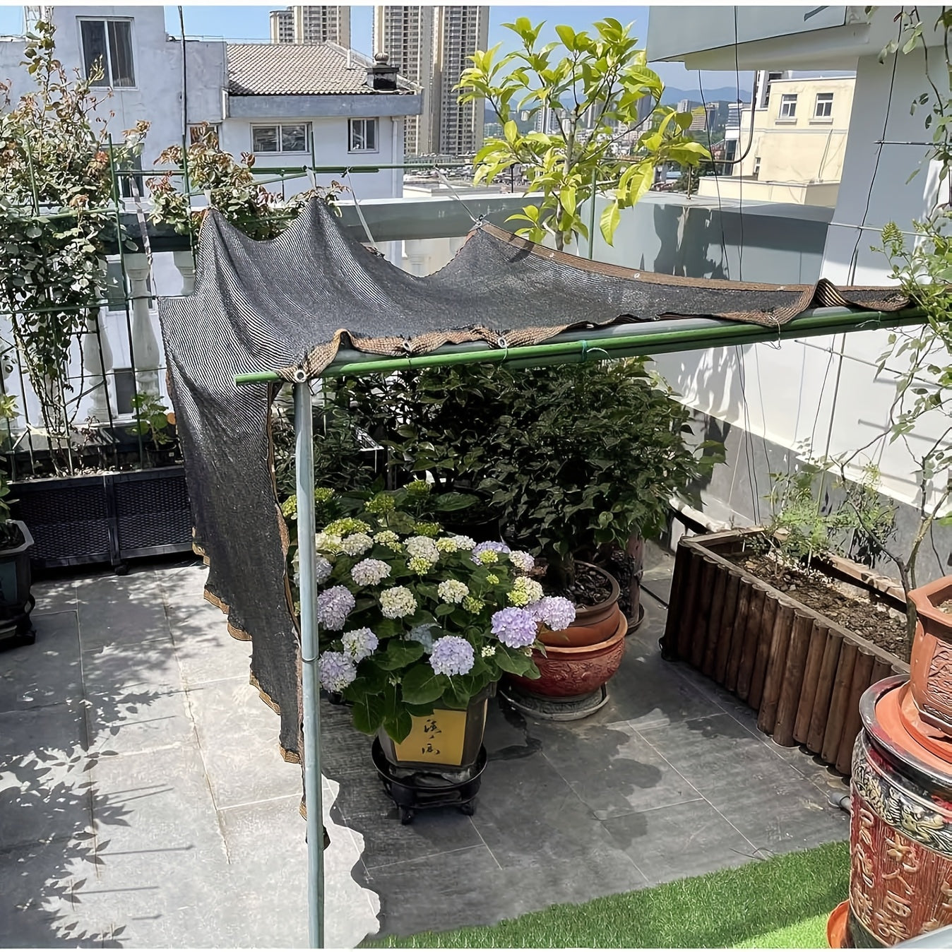 Black Shade Cloth 80% Mesh Tarp – Sun Shade Net for Greenhouse Patio Garden Vegetables Plants Chicken Coop Outdoor Protection Reinforced Grommets Multiple Sizes