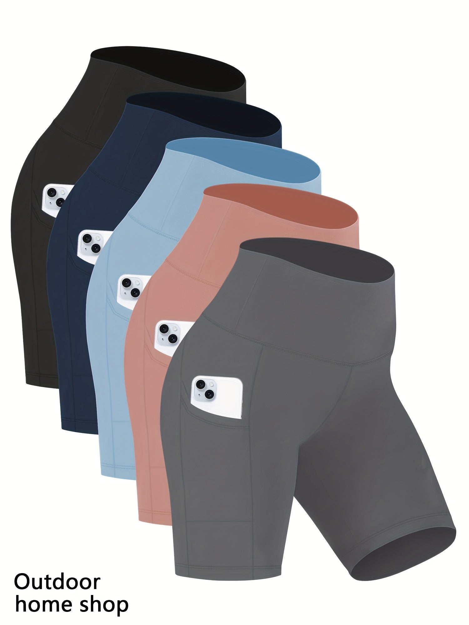 Women's High Waisted Yoga Shorts Butt Lifting Tummy Control, 88% Polyester Stretch Workout Shorts for Running Cycling Fitness, Casual Athletic Shorts Sizes S-XXL Black Dark Gray