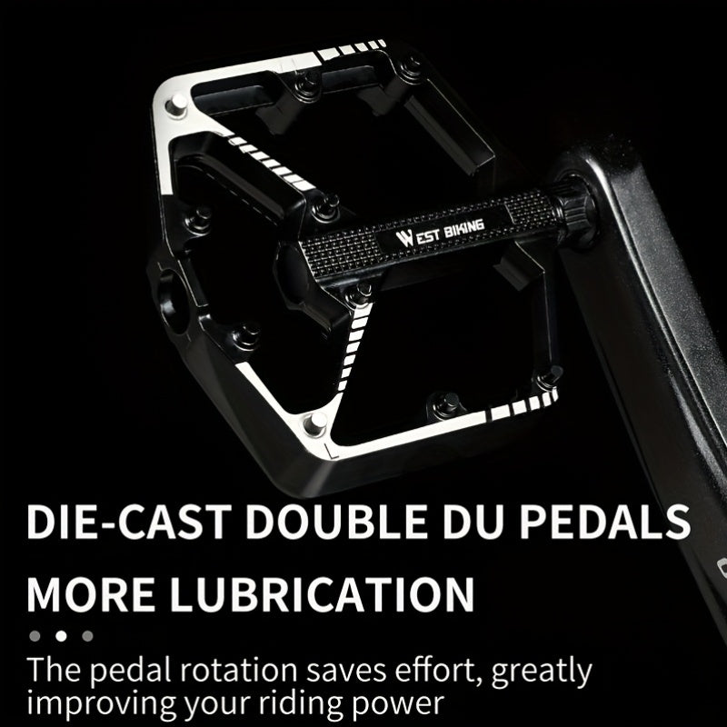 Aluminum Alloy Bicycle Pedals 1 Pair 3 Bearings Lightweight Durable Bike Pedals for Mountain Bikes Road Bikes Easy Install Hexagonal Sleeve Cycling Accessories