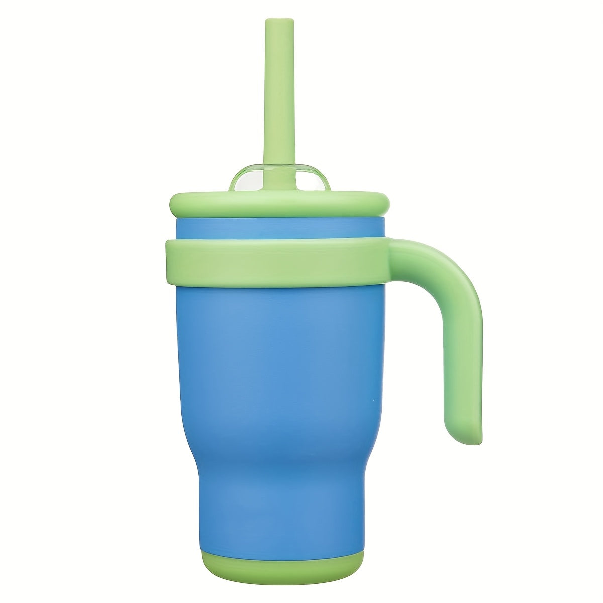 14oz Insulated Coffee Mug with Handle and Straw Double Wall Stainless Steel Tumbler Silicone Boot Sleeve Splash Proof Lid Fits Cup Holders for Women Office Yoga Gym Car 8 Colors