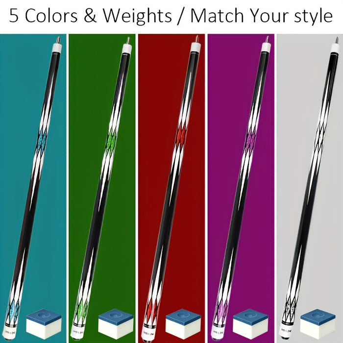 Pool Cue Stick 58-Inch Professional Canadian Maple 13mm Multi-Layer Tip 19oz Ergonomic Grip with Training Ball for American Pool Billiards 5 Colors + Combo Set