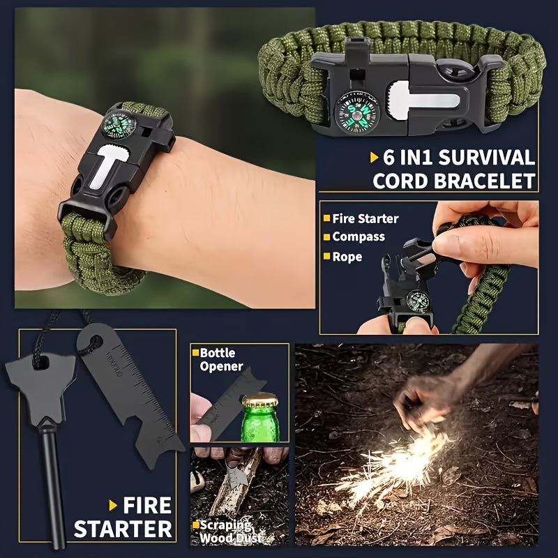 28-in-1 Survival Kit Tactical Knife Set & Outdoor Tools for Men – Camping, Hunting, Fishing, Hiking Gear | Father's Day Gift for Dad Husband Boyfriend
