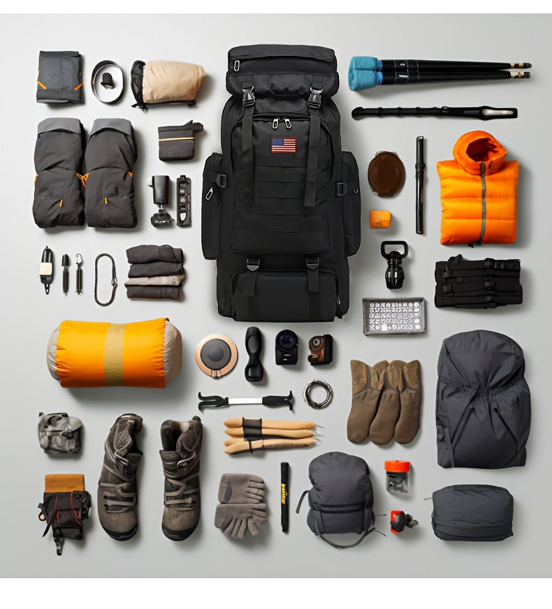 Hiking Backpack Set Large 22.45 Gal with Bonus Daypack – Men's Camping Backpacking Pack for Hiking Climbing Trekking Green Gray Desert Khaki Army Green