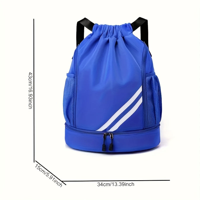Drawstring Sports Backpack Gym Bag Lightweight for Men & Women – Basketball, Yoga & Fitness Bag with Shoulder Strap, Polyester Lining & Drawstring Pouch